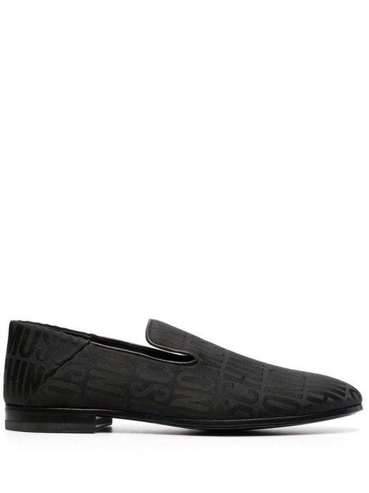 Black Logo-jacquard Loafers