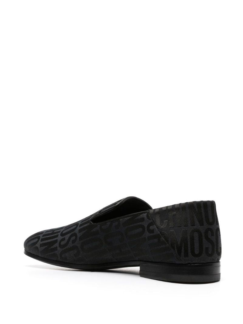 Black Logo-jacquard Loafers