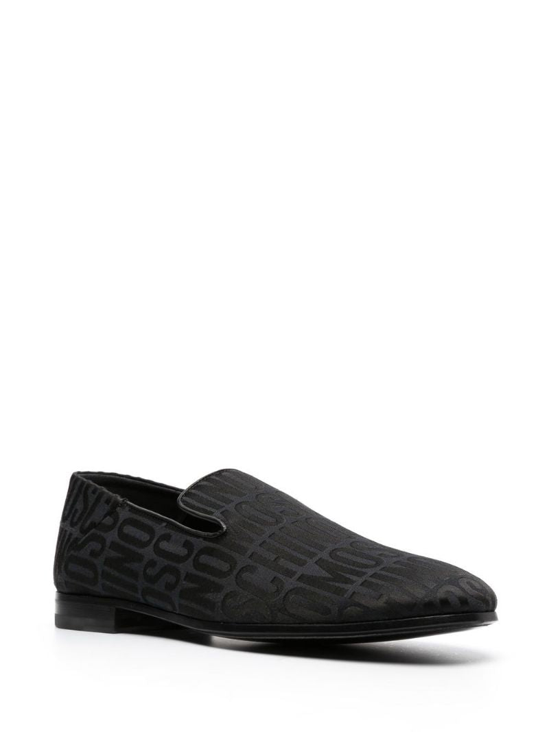 Black Logo-jacquard Loafers