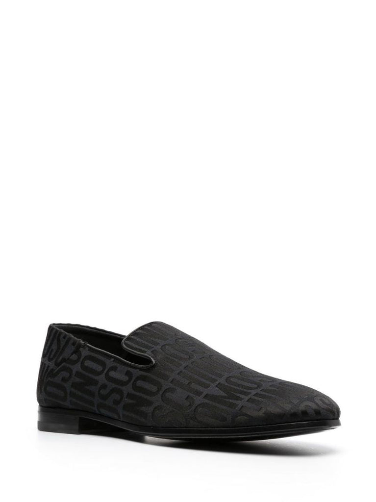 Black Logo-jacquard Loafers