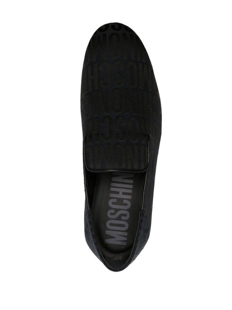 Black Logo-jacquard Loafers