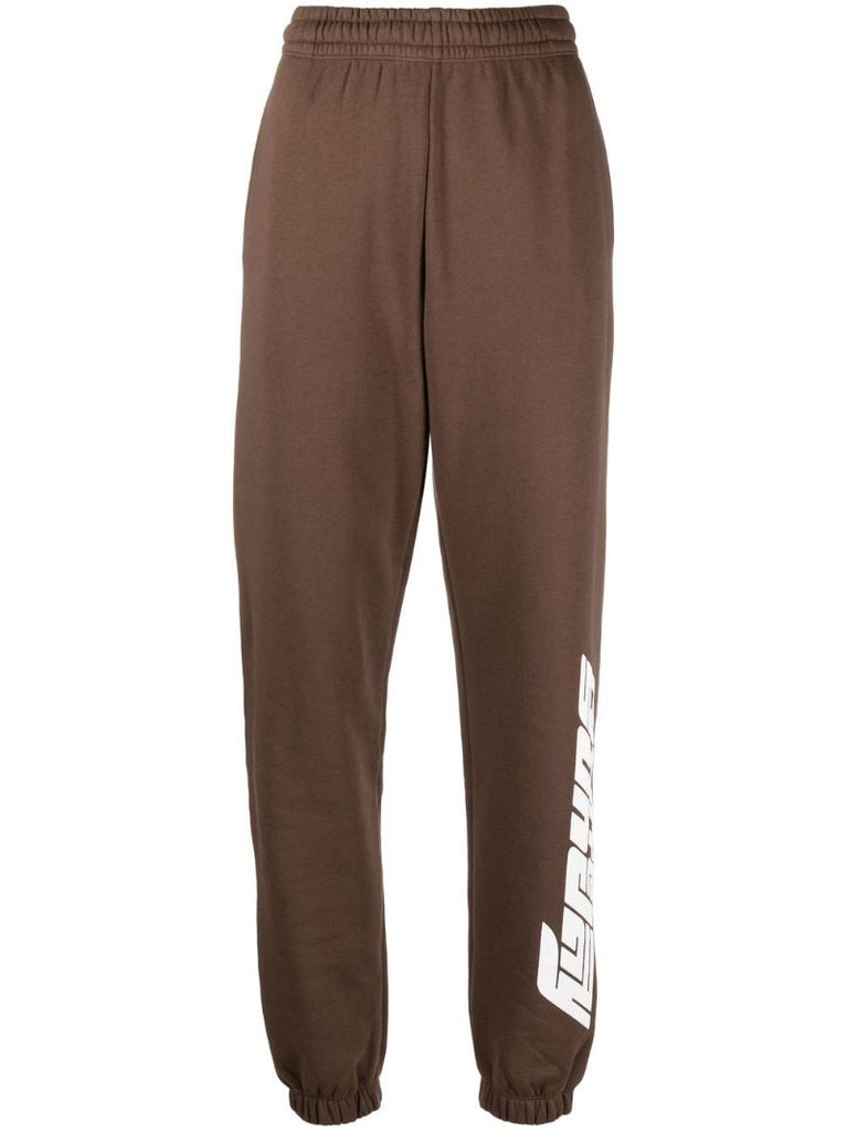 Brown Logo Print Track Pants