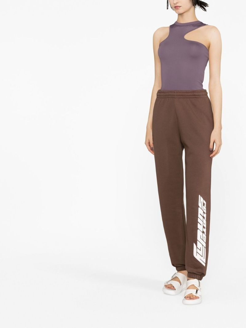Brown Logo Print Track Pants