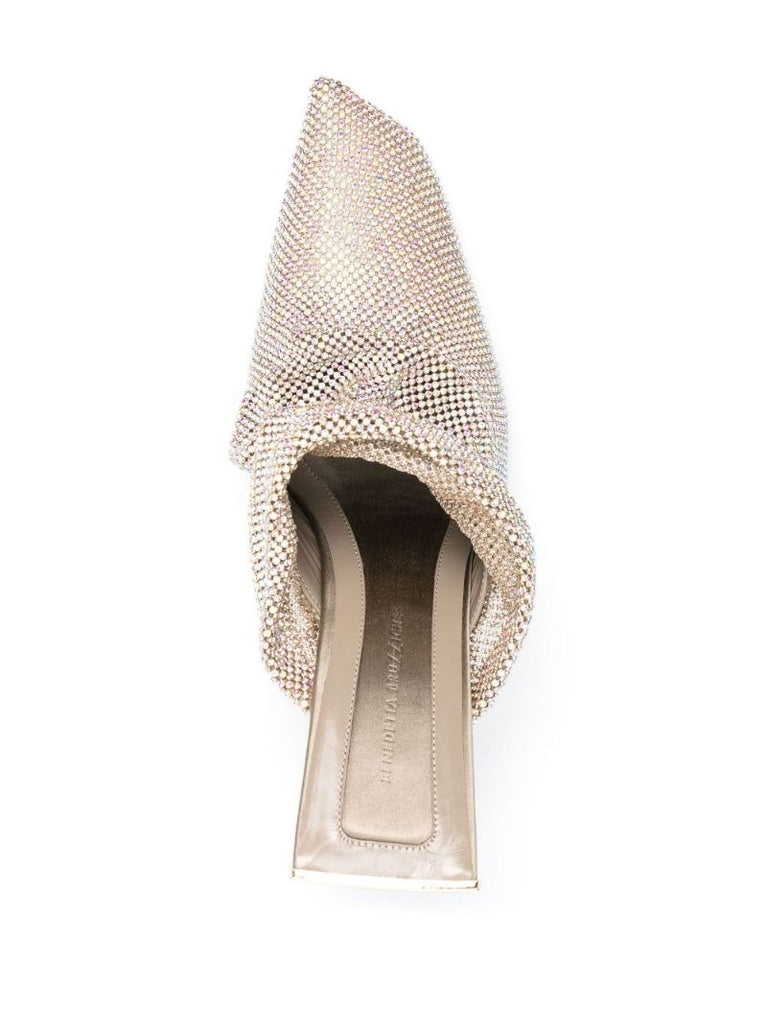 Silver Goliarda 95 Crystal Mules