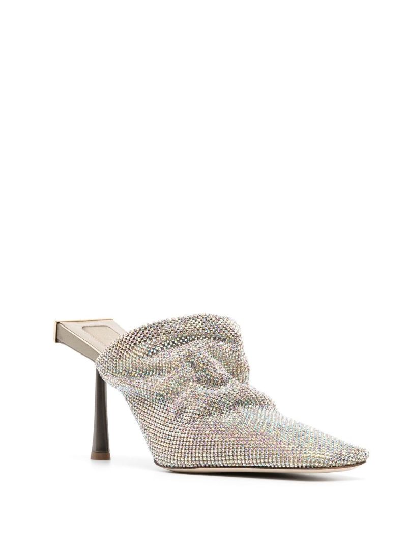 Silver Goliarda 95 Crystal Mules