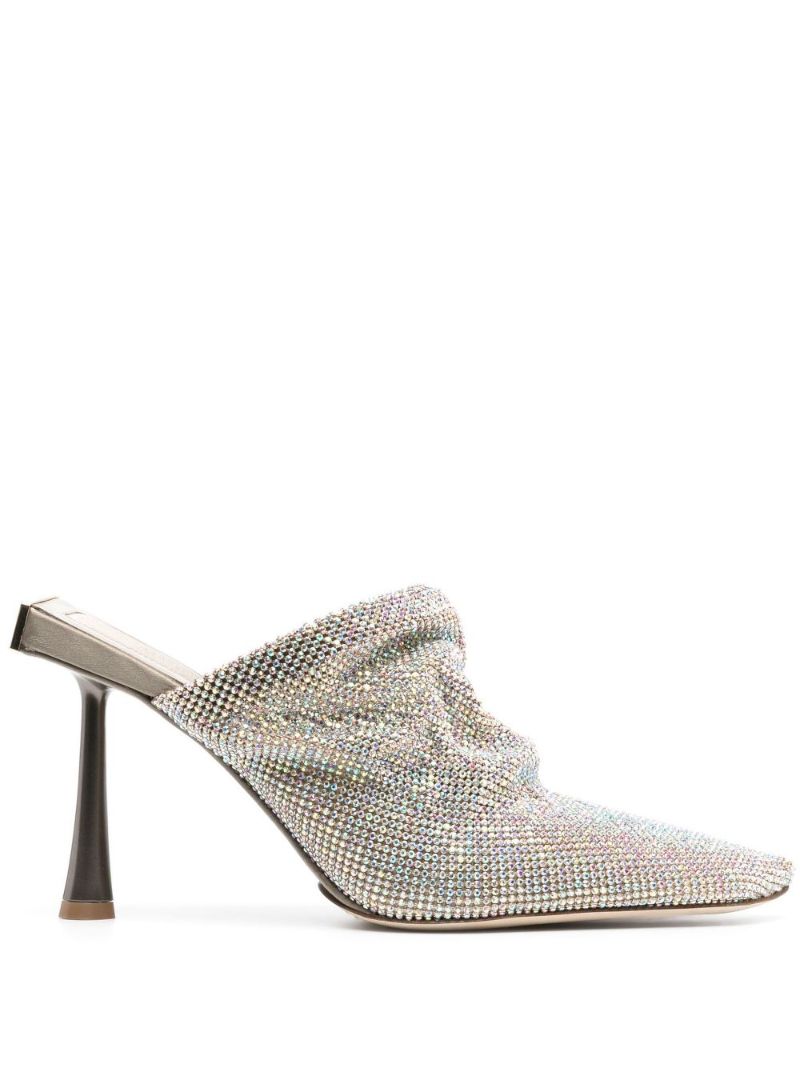 Silver Goliarda 95 Crystal Mules