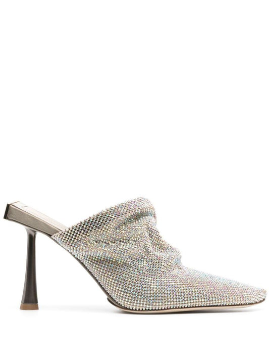 Silver Goliarda 95 Crystal Mules