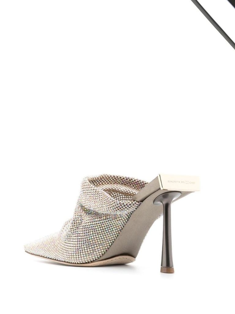 Silver Goliarda 95 Crystal Mules