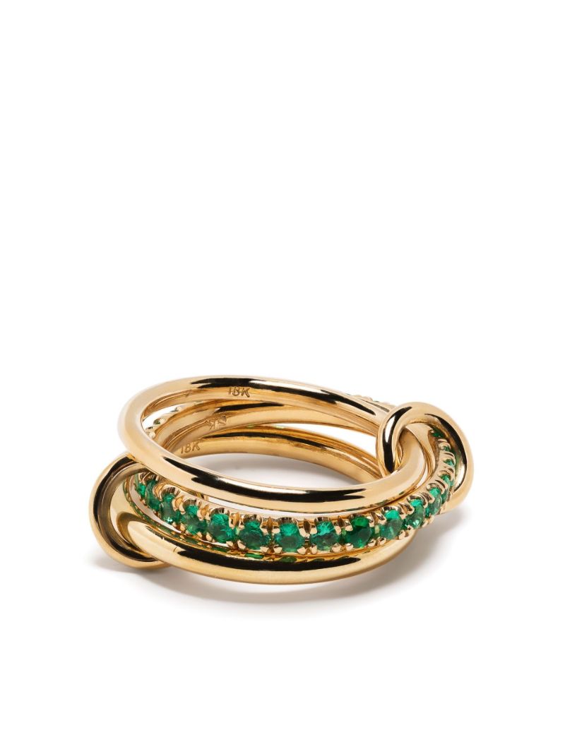 18k Yellow Gold Petunia Emerald Ring