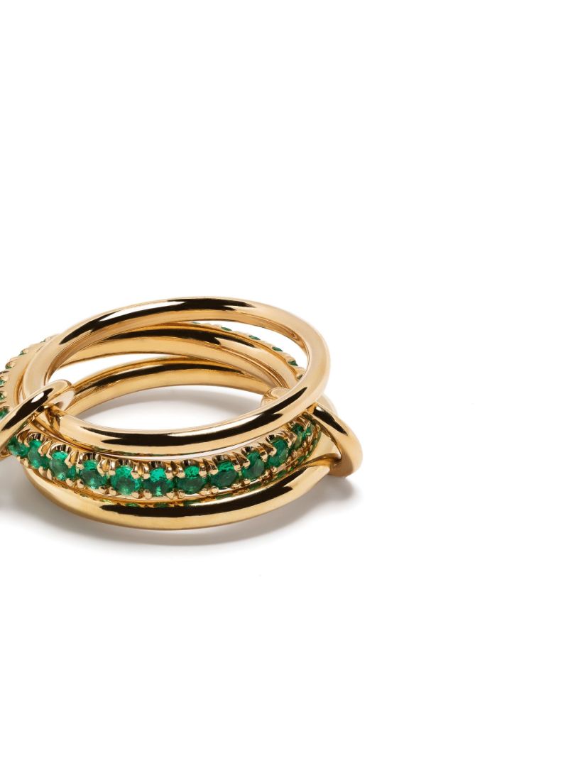 18k Yellow Gold Petunia Emerald Ring