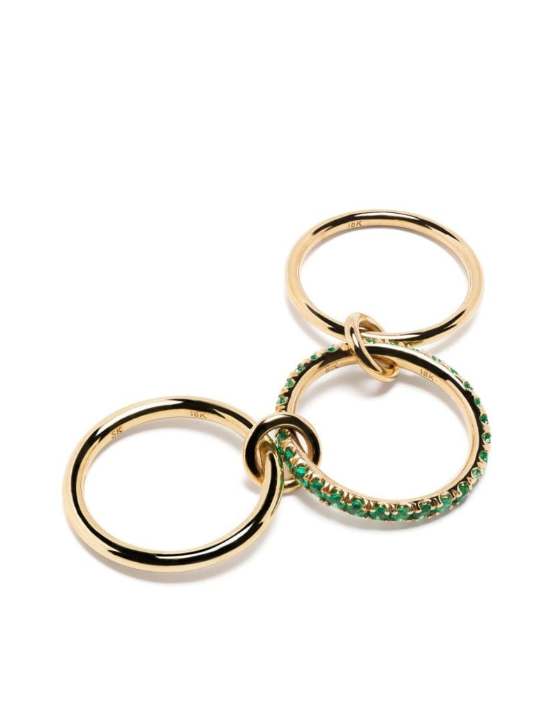 18k Yellow Gold Petunia Emerald Ring