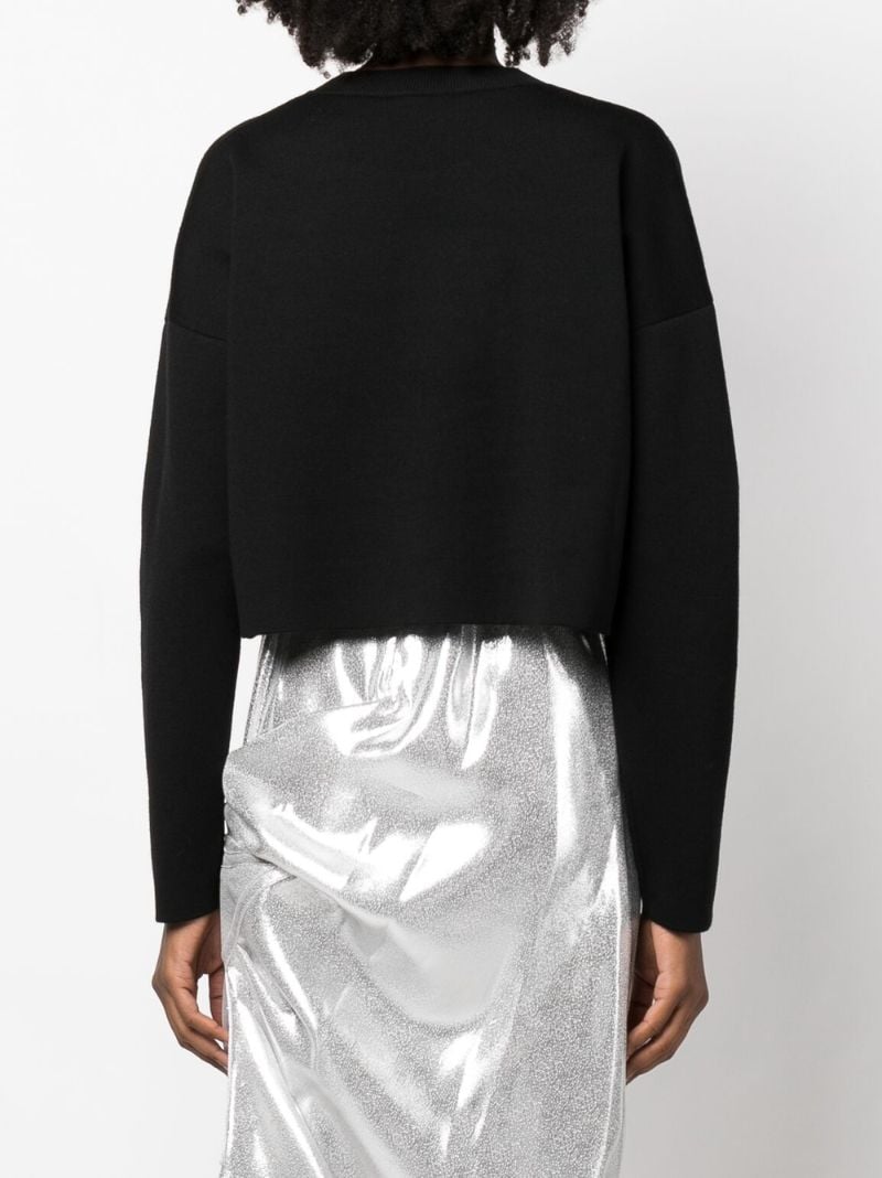 Black Anagram Cropped Wool Sweater