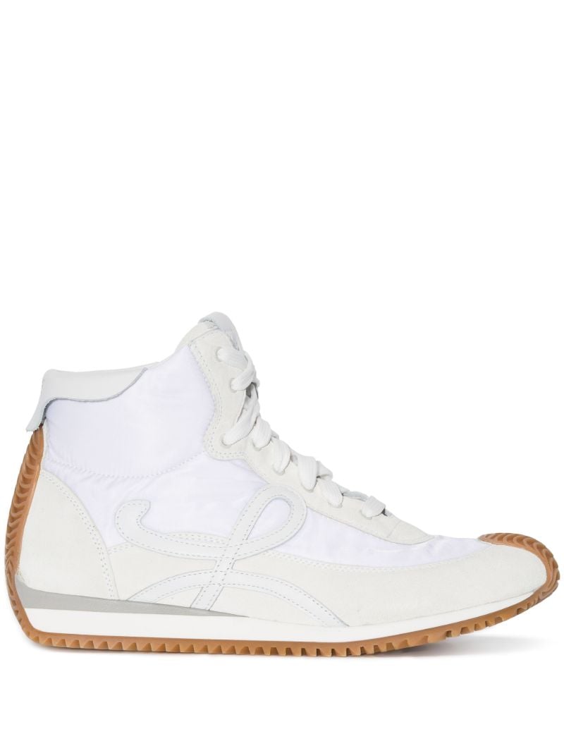 White Flow Runner High Top Sneakers