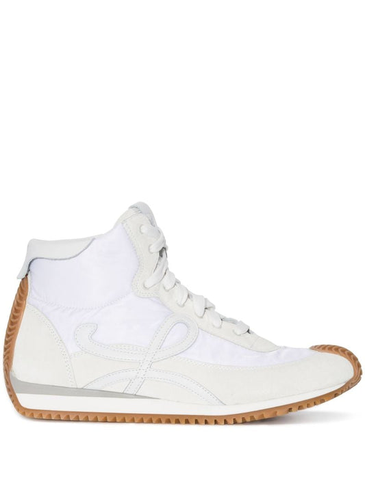 White Flow Runner High Top Sneakers