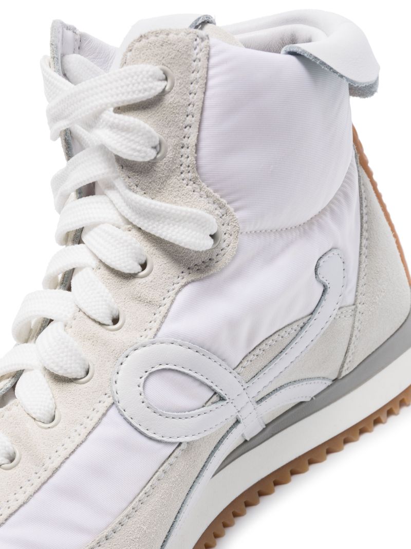 White Flow Runner High Top Sneakers