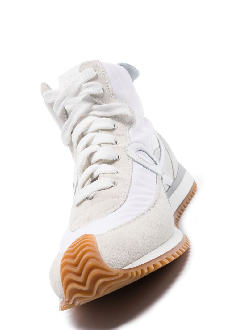 White Flow Runner High Top Sneakers