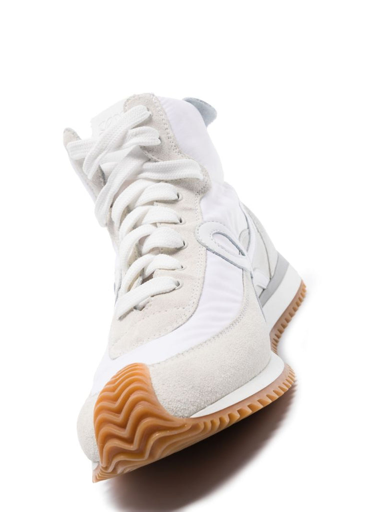 White Flow Runner High Top Sneakers
