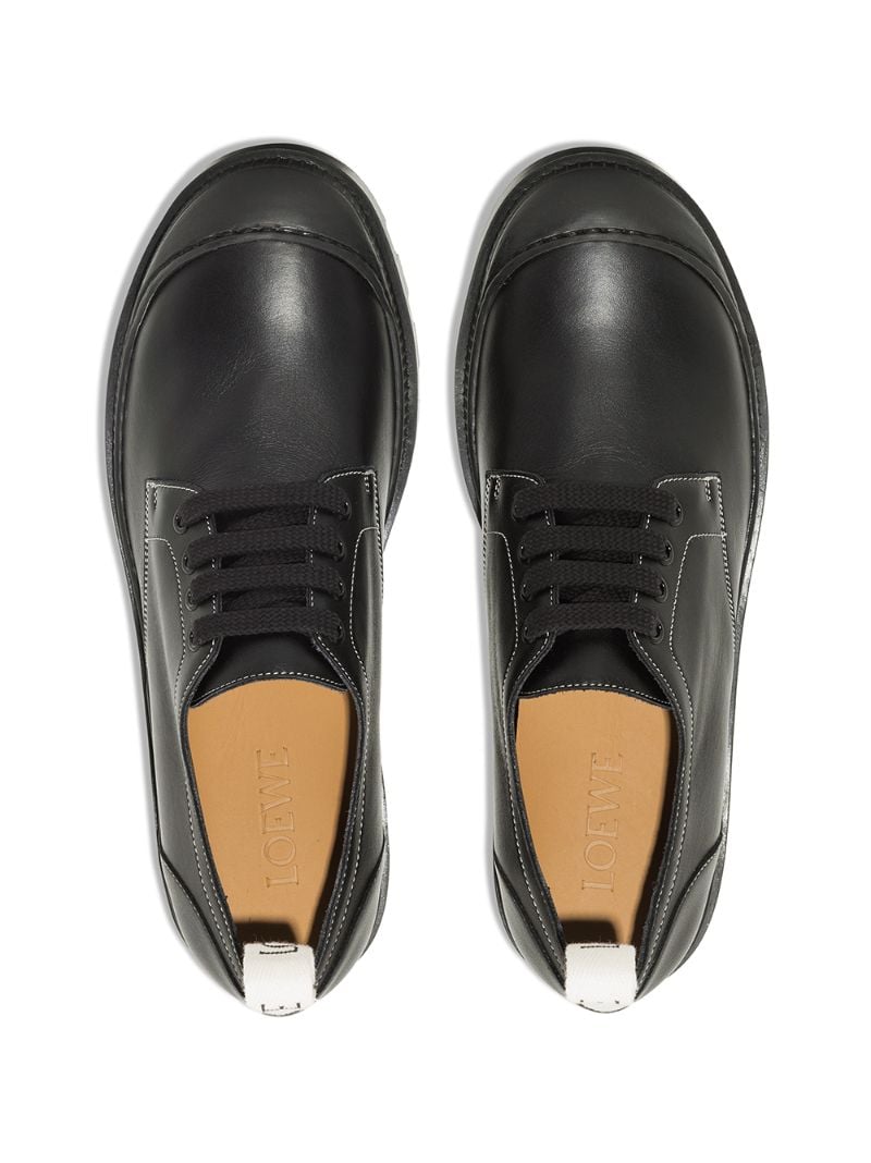 Black Lace-up Leather Derby Shoes