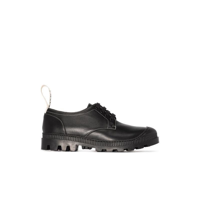 Black Lace-up Leather Derby Shoes