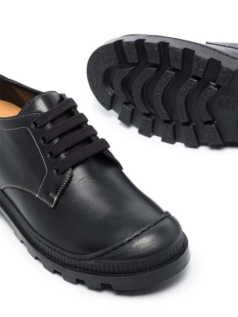 Black Lace-up Leather Derby Shoes