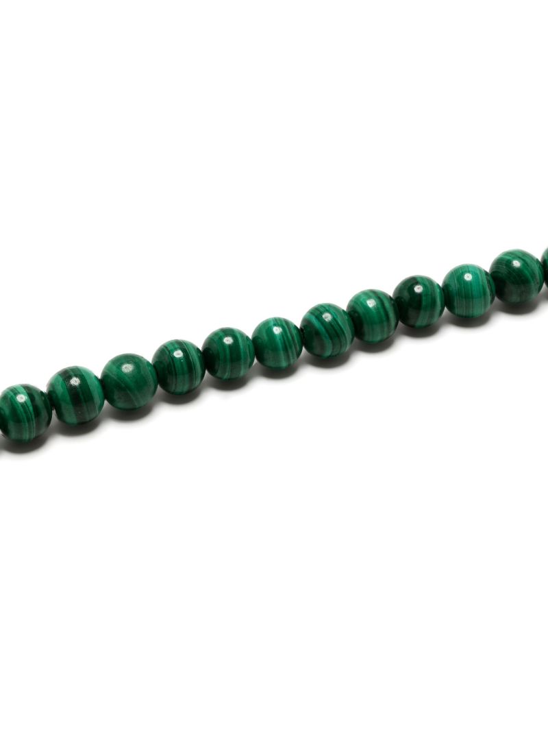 14k Yellow Gold Malachite Bead Bracelet