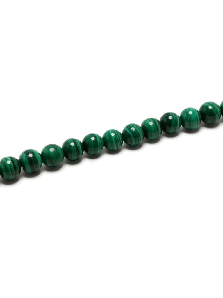 14k Yellow Gold Malachite Bead Bracelet