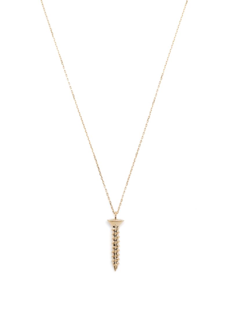 14k Yellow Gold Screw Pendant Necklace