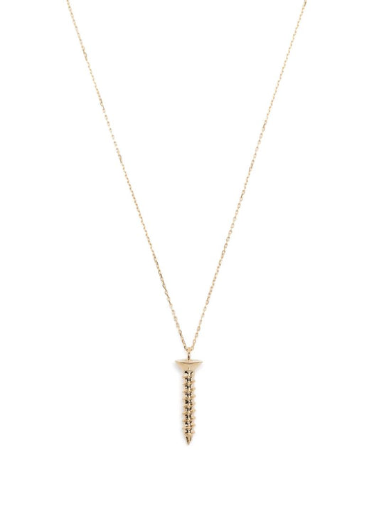 14k Yellow Gold Screw Pendant Necklace