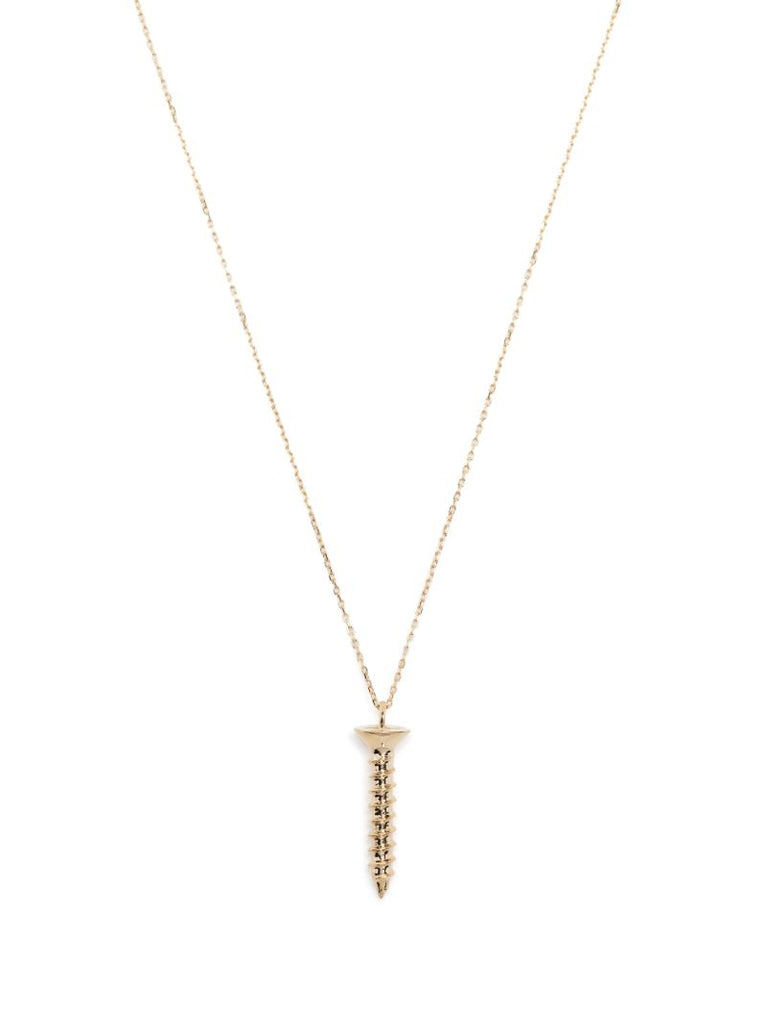 14k Yellow Gold Screw Pendant Necklace