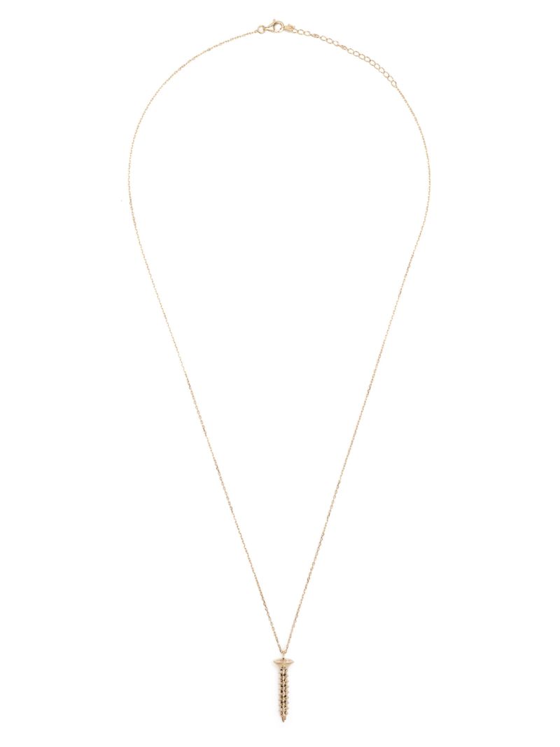 14k Yellow Gold Screw Pendant Necklace