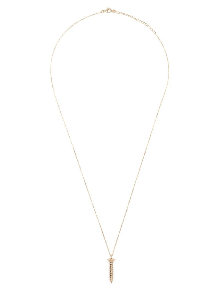 14k Yellow Gold Screw Pendant Necklace