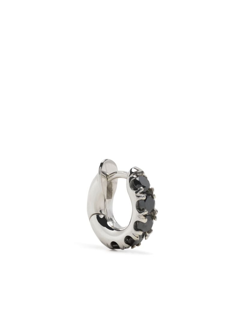 Sterling Silver Diamond Mini Single Hoop Earring