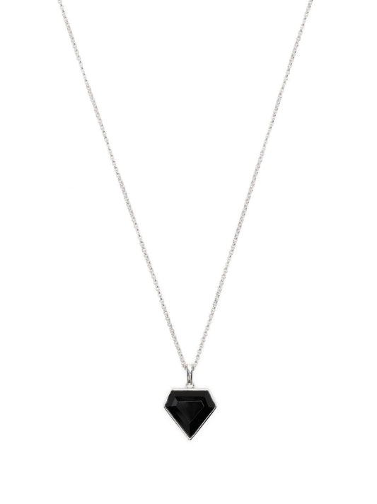 Sterling Silver Onyx Pentagon Necklace