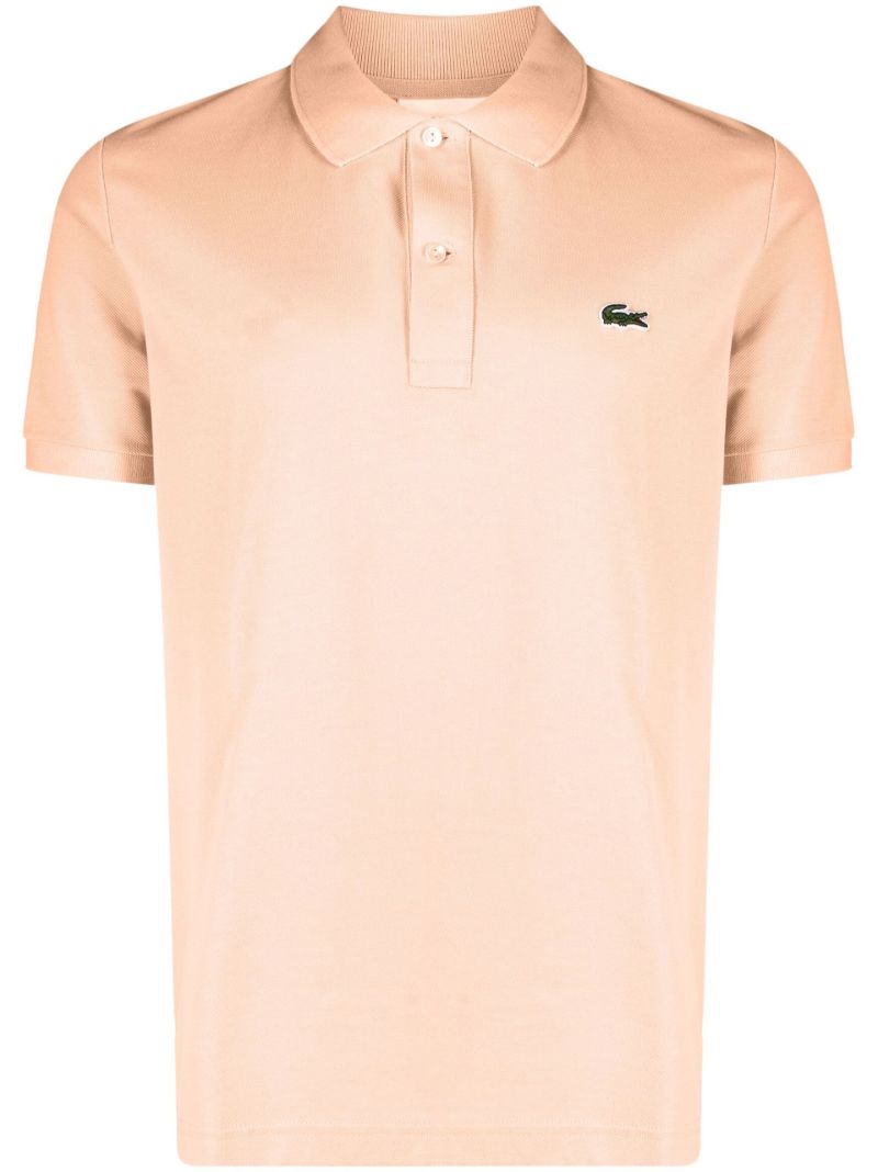 Orange Embroidered Motif Polo Shirt