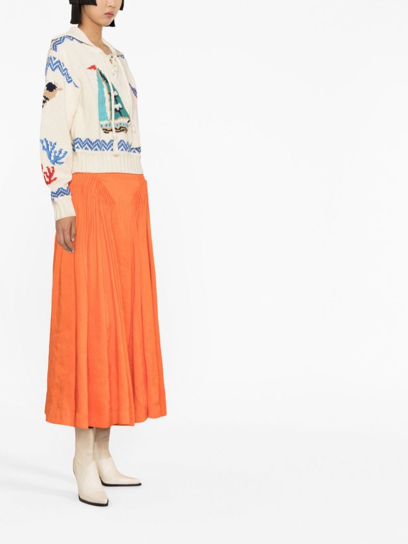 Cream Intarsia Spread-collar Jumper