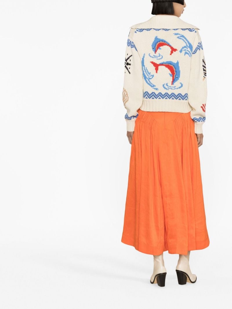 Cream Intarsia Spread-collar Jumper