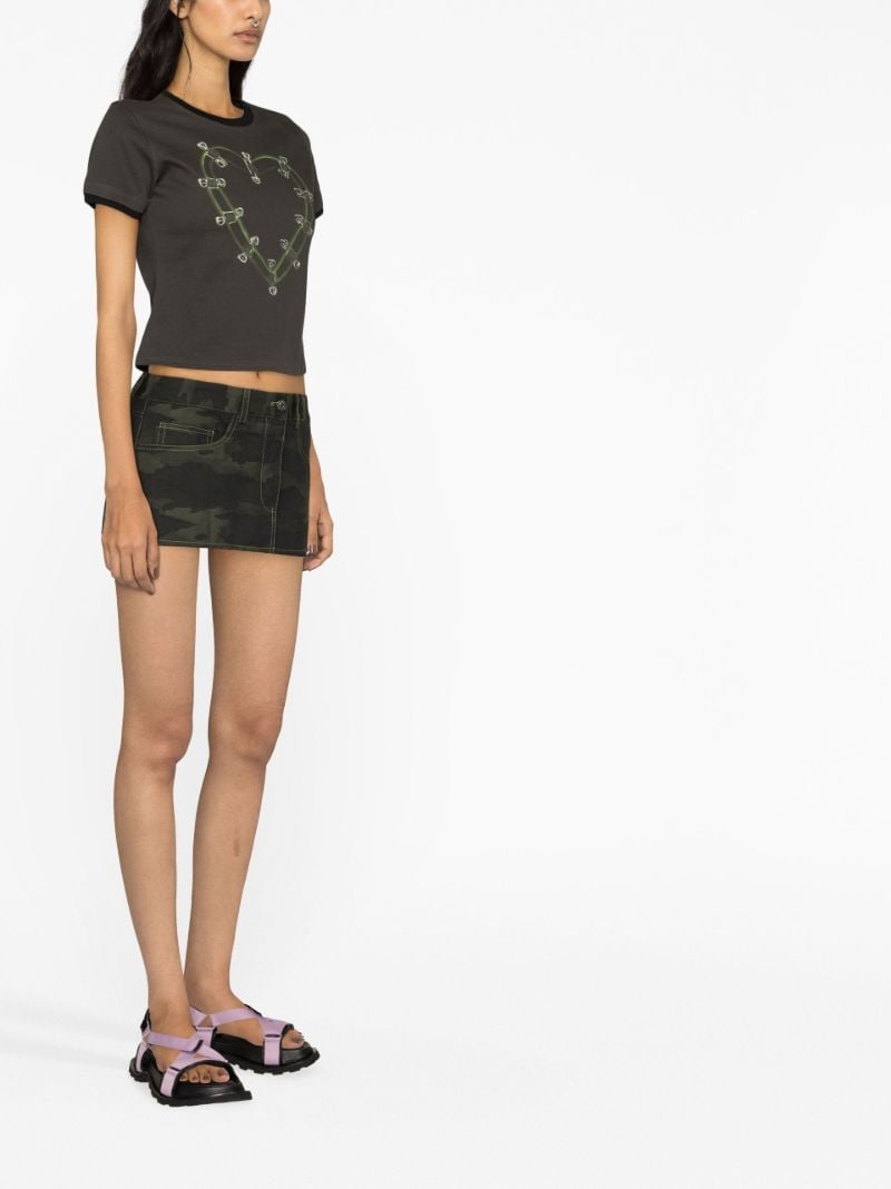 Green Camouflage Print Mini Skirt