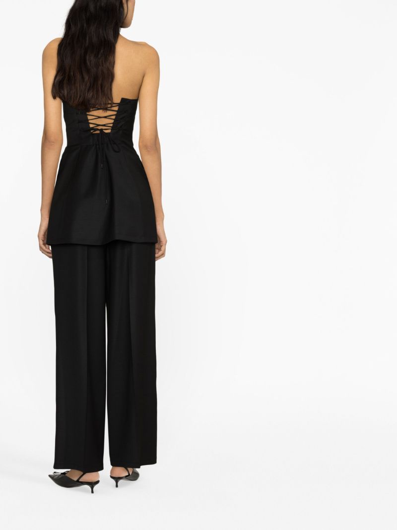 Black Buttoned Strapless Top