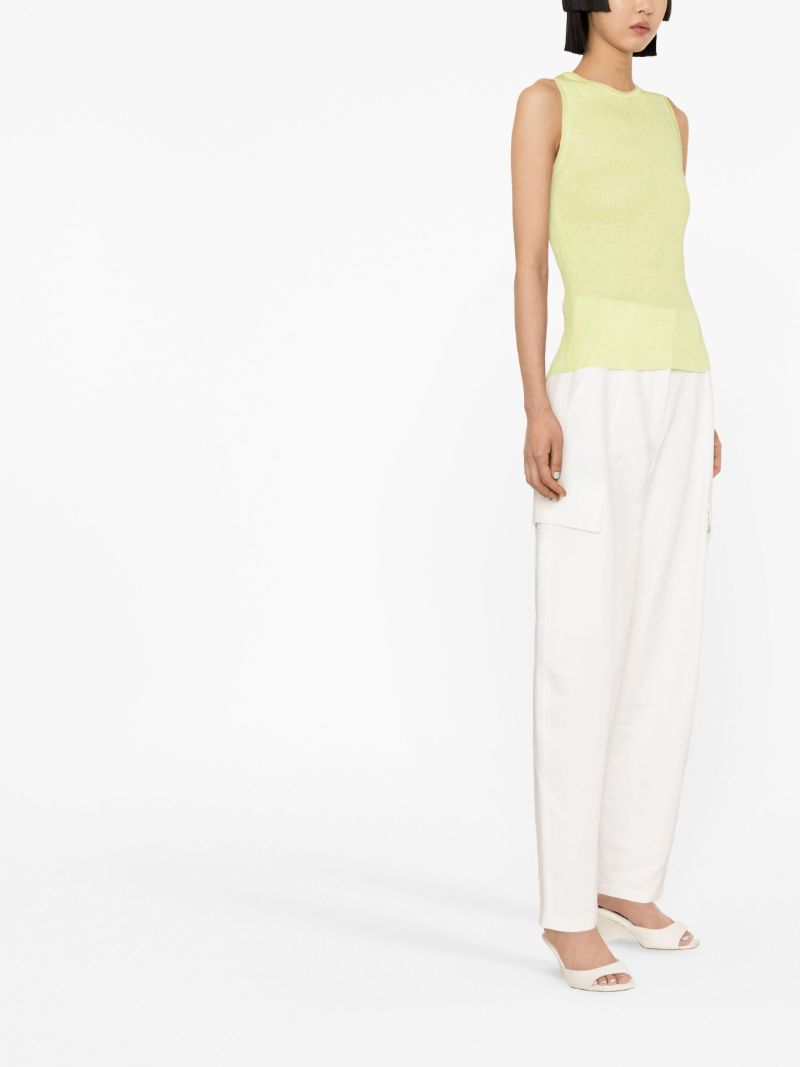 Yellow Ribbed-knit Top