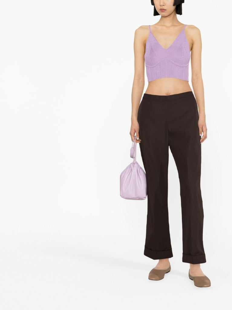 Purple Ribbed Kitted Top