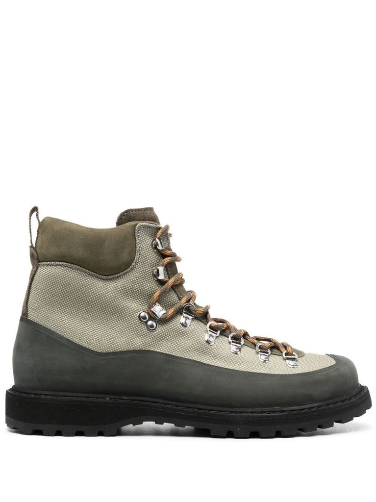Green Chunky Lace Up Boots