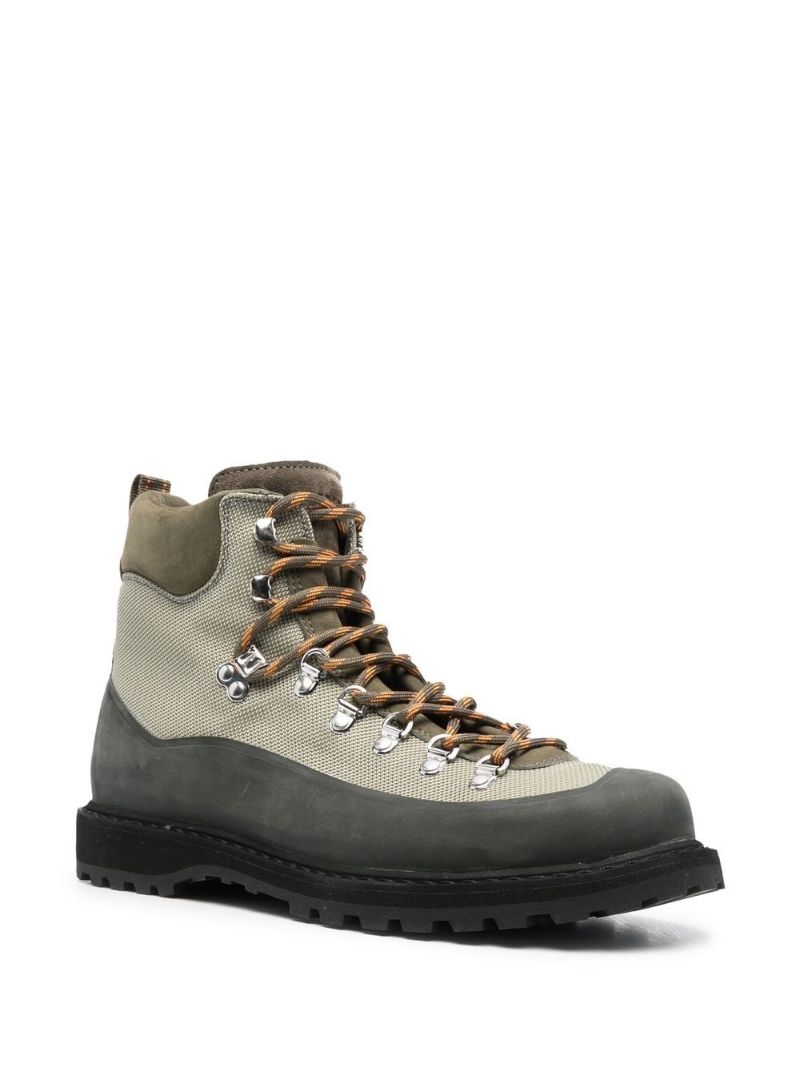 Green Chunky Lace Up Boots