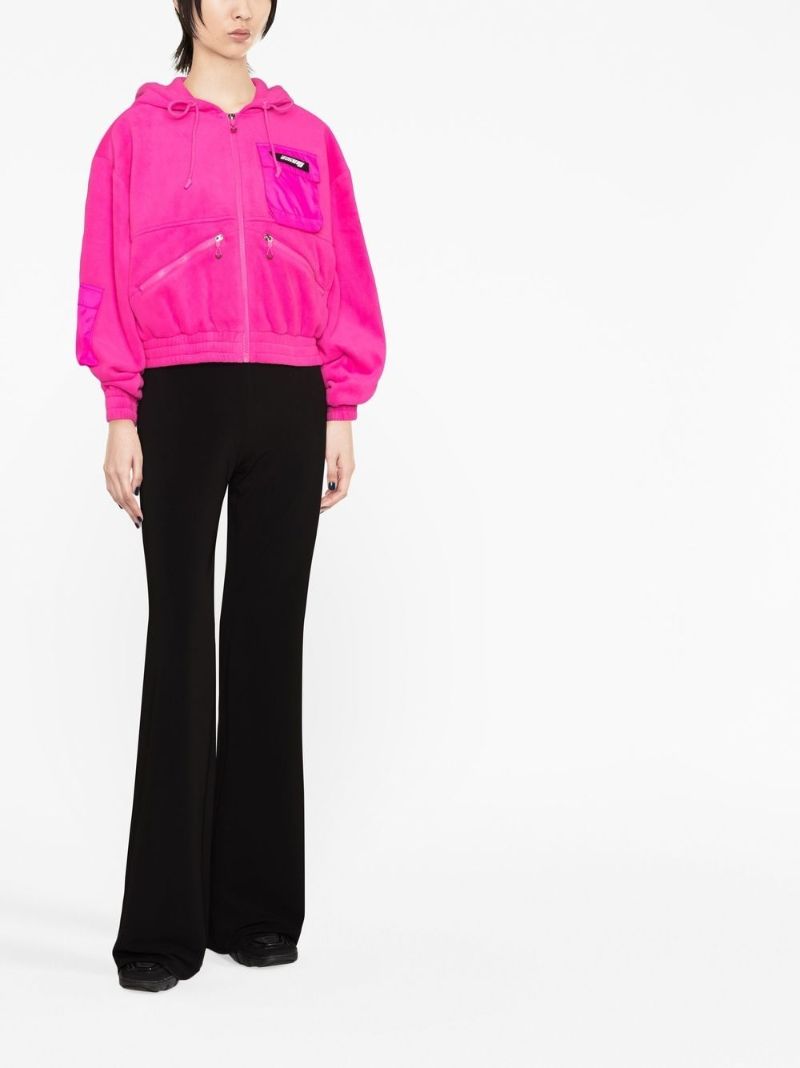 Pink Cropped Fleece Jacket