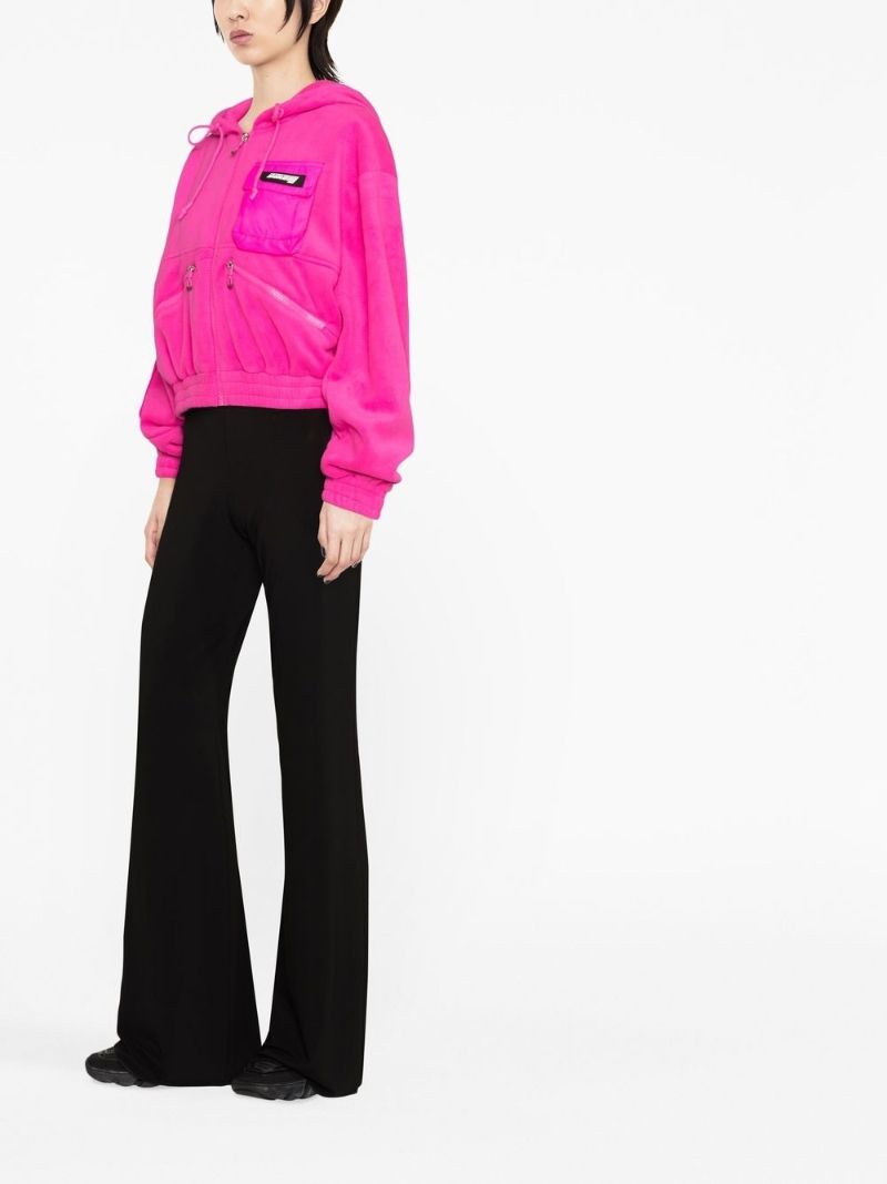 Pink Cropped Fleece Jacket