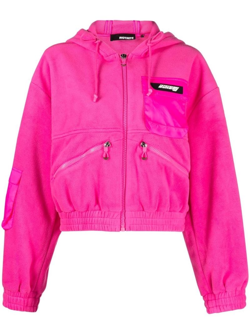 Pink Cropped Fleece Jacket