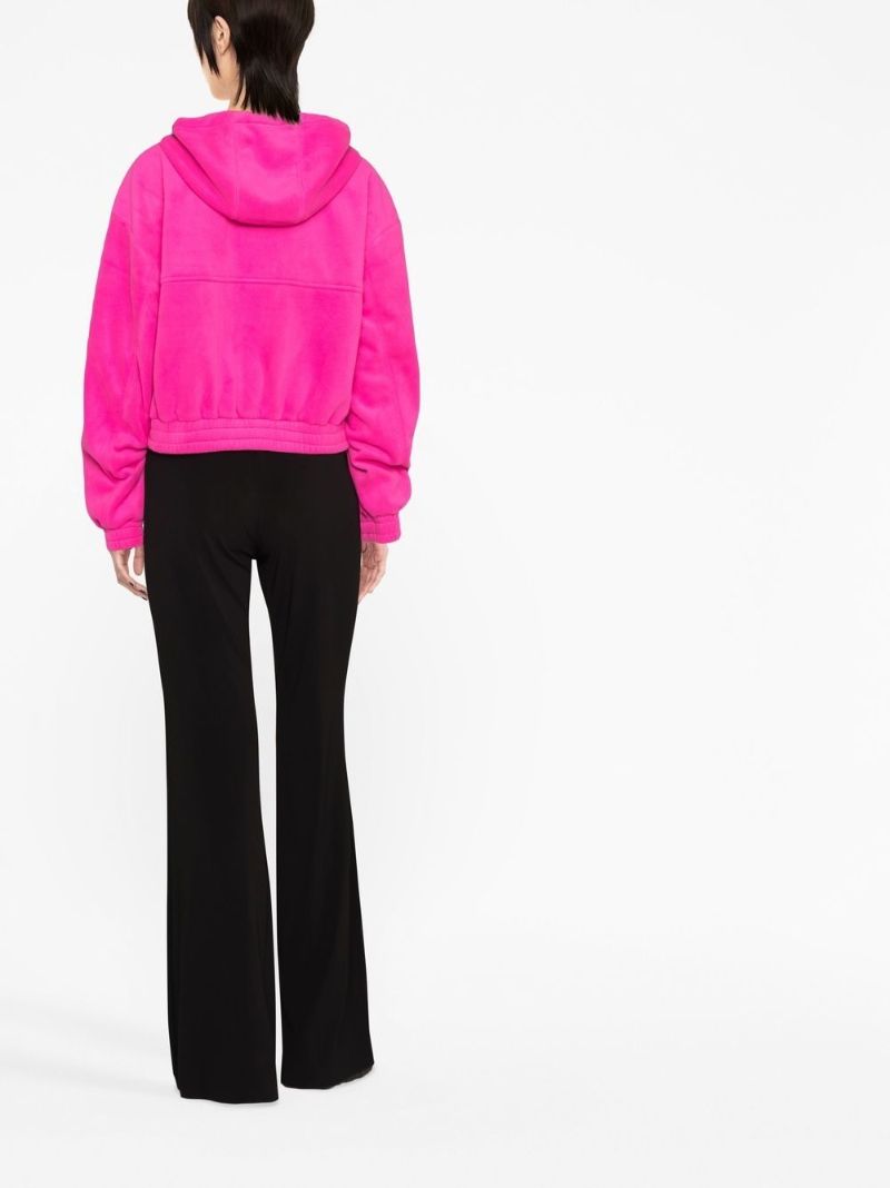 Pink Cropped Fleece Jacket