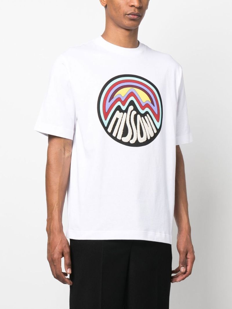 White Cotton Mountain Logo-print T-shirt