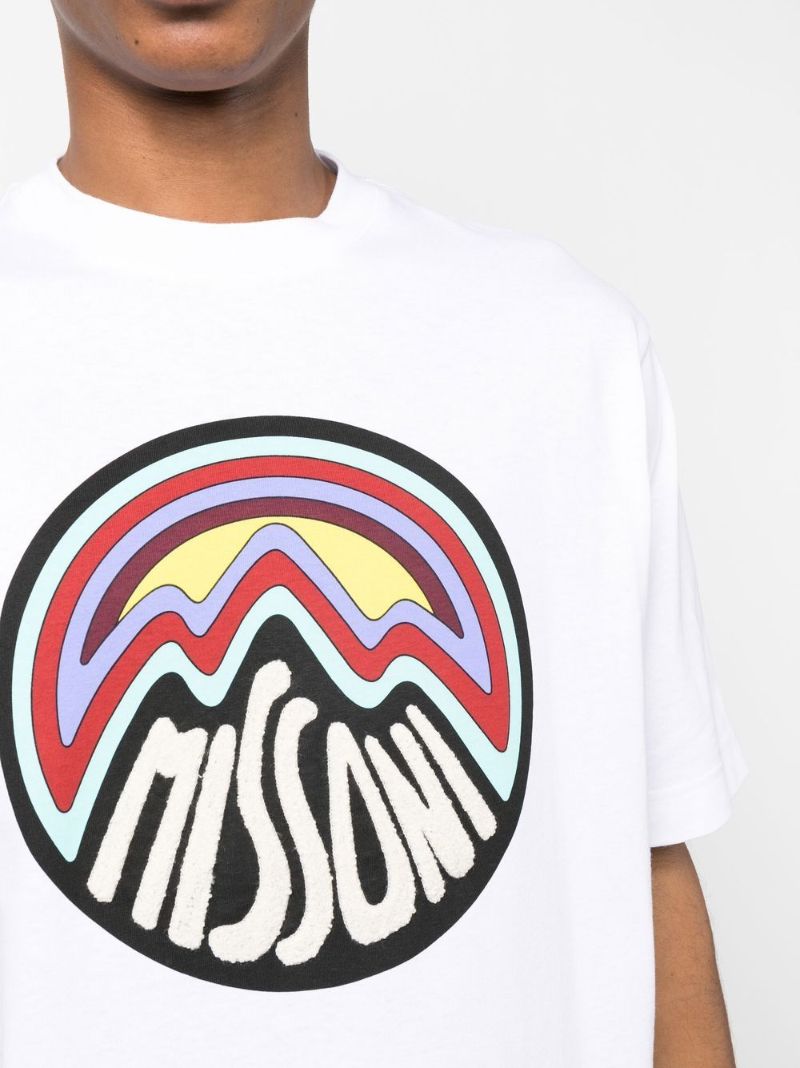 White Cotton Mountain Logo-print T-shirt