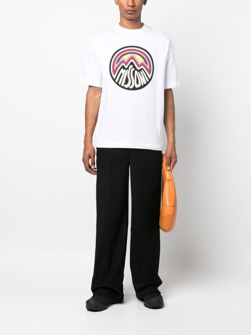 White Cotton Mountain Logo-print T-shirt