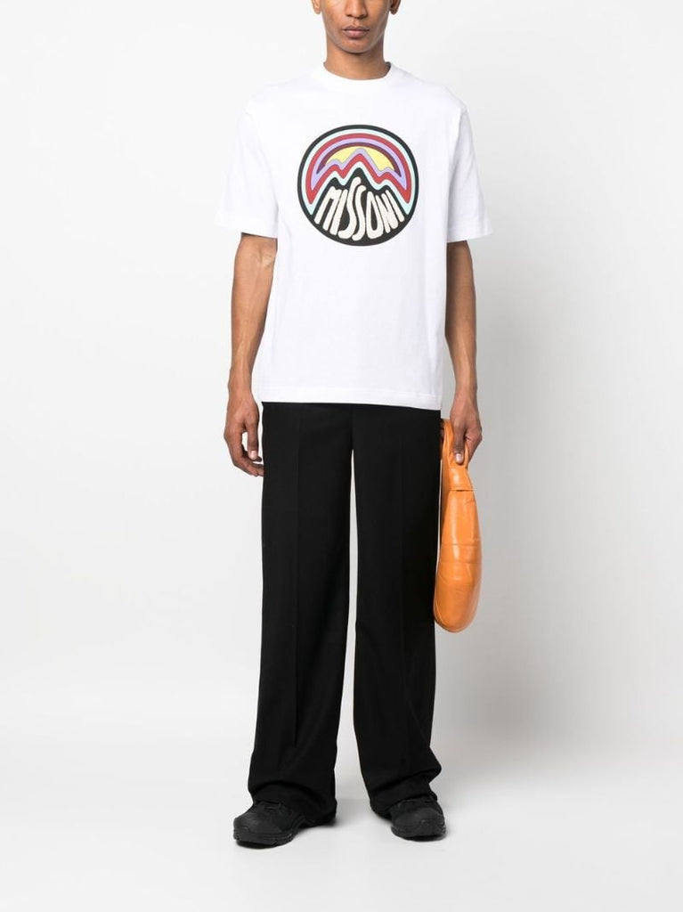 White Cotton Mountain Logo-print T-shirt